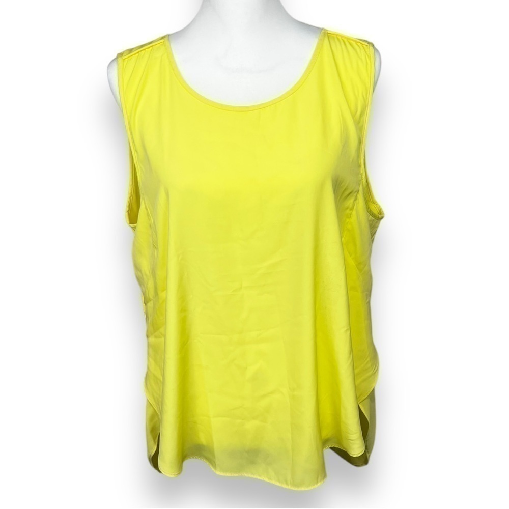 CALVIN Klein Jeans Yellow Sleeveless Tunic Blouse, Fits Like An X-Large